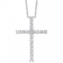 1 1/2 CT COLORLESS FLAWLESS CROSS PENDANT CFPAC.150-W