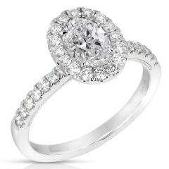 3/4 CT CENTER OVAL HALO DIAMOND ENGAGEMENT RING COV.70-W